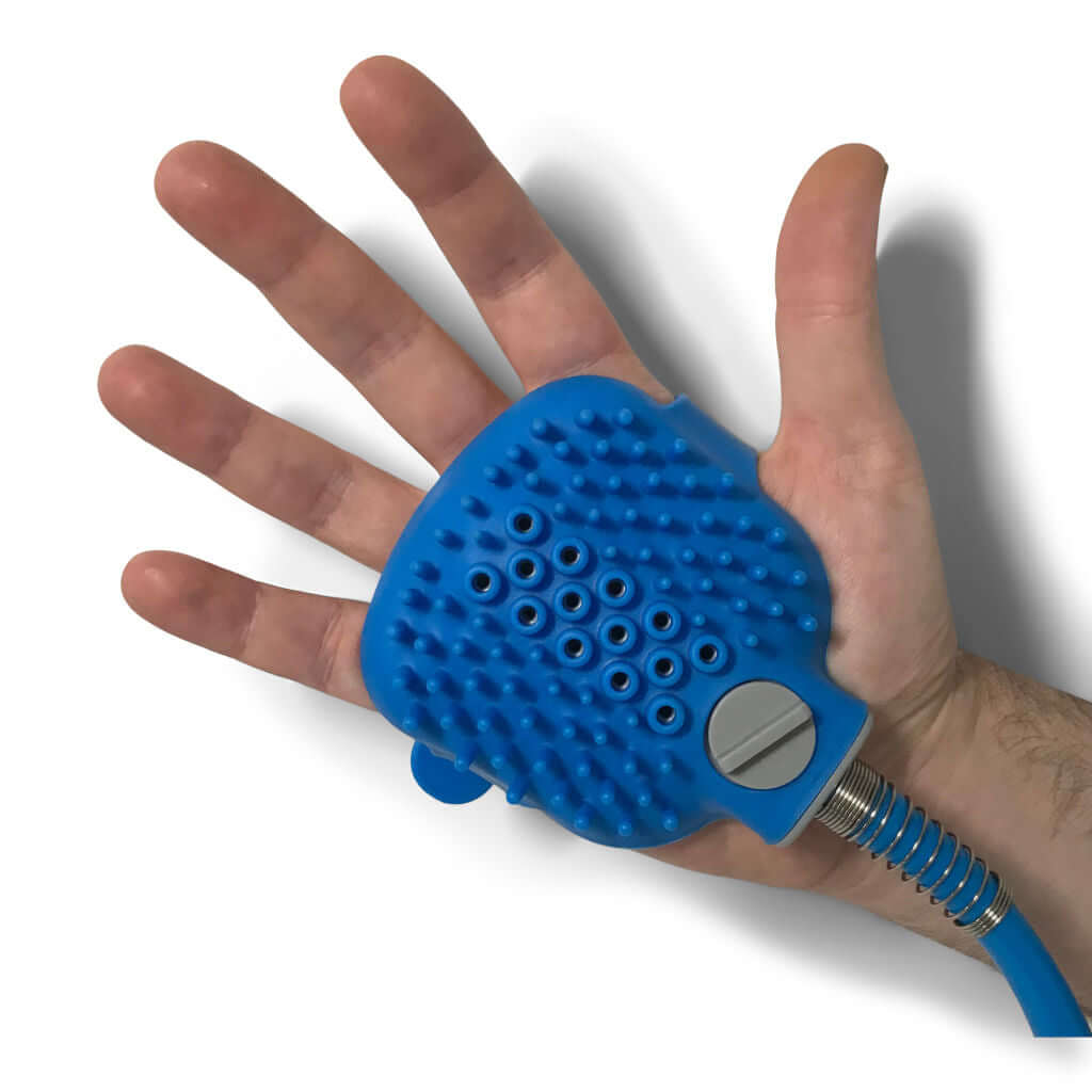 Close Up of Dog Bath Shower Massage Brush