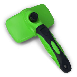 Green Deshedding Slicker Brush